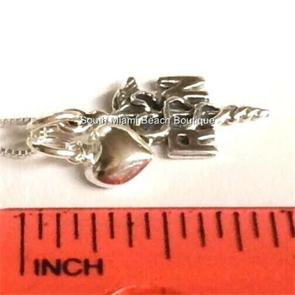 Nursing RN Caduceus Necklace Sterling Silver 925 Puff Heart Graduation Gift - Picture 12 of 12